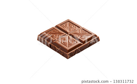 Deliciously broken pieces of rich milk chocolate are placed on a white background. Deliciously broken pieces of rich milk chocolate are placed on a white background. 138311732