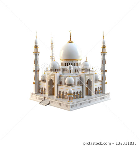Sheikh Zayed Grand Mosque on a white background 138311833