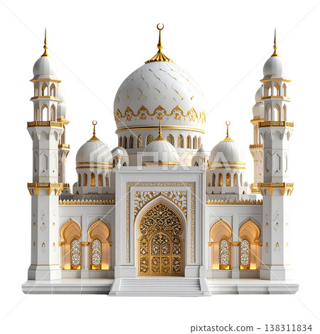 Sheikh Zayed Grand Mosque on a white background 138311834