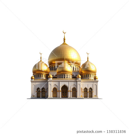 Sheikh Zayed Grand Mosque on a white background 138311836