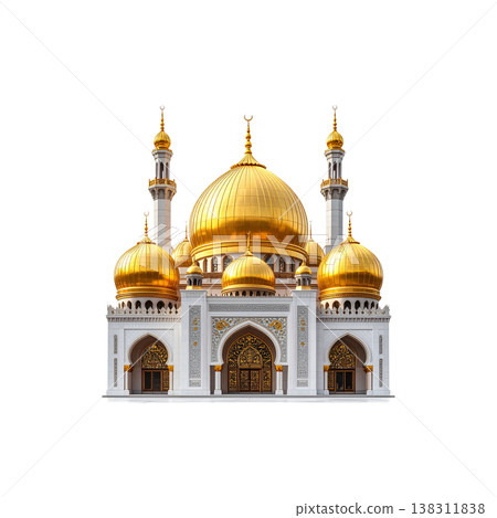 Sheikh Zayed Grand Mosque on a white background 138311838