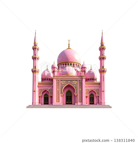 Sheikh Zayed Grand Mosque on a white background 138311840