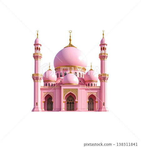 Sheikh Zayed Grand Mosque on a white background 138311841