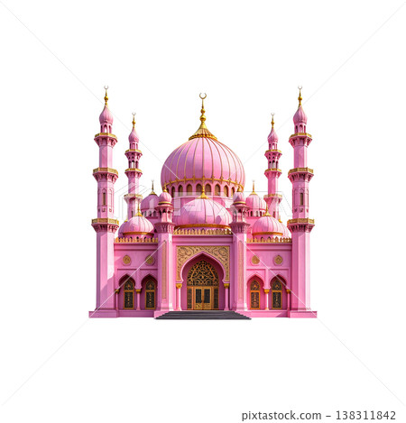 Sheikh Zayed Grand Mosque on a white background 138311842
