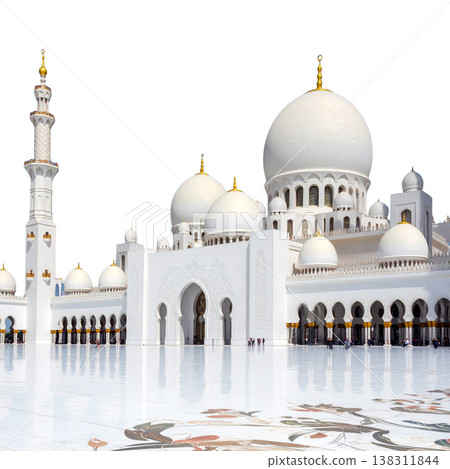 Sheikh Zayed Grand Mosque on a white background 138311844