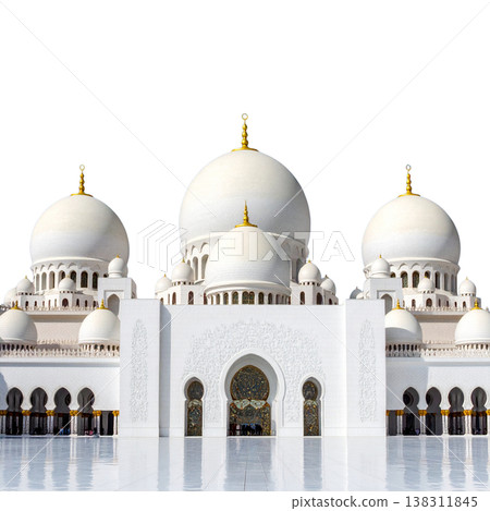 Sheikh Zayed Grand Mosque on a white background 138311845