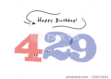 手繪數位插圖，簡約可愛的日期素材，4月29日 138311912