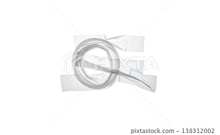 Transparent Scotch tape on a white background. Transparent Scotch tape on a white background. 138312002