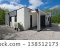 Modular modern minimalist home with high efficiency heating and cooling and renewable energy features 138312173