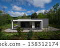 Modular modern minimalist house in woodland setting with low energy design and solar ready roof 138312174