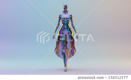 Female Robot Android Artificial Intelligence Concept 138312577