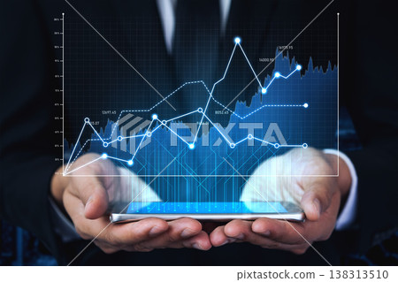 Hands Holding Smartphone with Financial Data and Stock Market Graphs Representing Growth, Success, and Digital Investment Strategies in Business Scalp Hands Holding Smartphone with Financial Data and Stock Market Graphs Representing Growth, Success, and Digital Investment Strategies in Business Scalp 138313510
