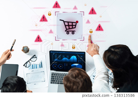 E-commerce security warning for online shopping and payment risks. Fermion E-commerce security warning for online shopping and payment risks. Fermion 138313586