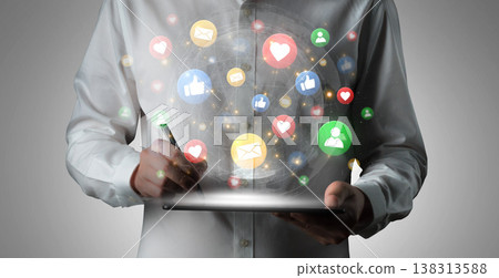 Social media engagement with user feedback notifications like, love, and message. Fermion Social media engagement with user feedback notifications like, love, and message. Fermion 138313588
