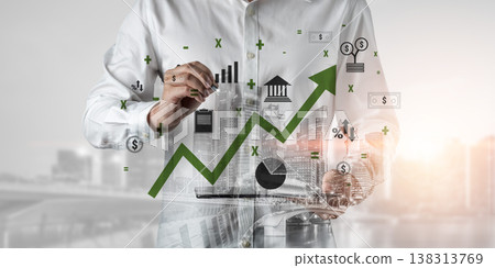 Financial Growth and Economic Success in Business Investment Motif Financial Growth and Economic Success in Business Investment Motif 138313769