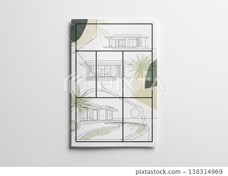 Minimal Architectural Poster Frame Mockup Interior Design 138314969