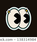 A pair of wide cartoon eyes with sparkling stars looking sideways. Stock Vector Groovy Sticker A pair of wide cartoon eyes with sparkling stars looking sideways. Stock Vector Groovy Sticker 138314984