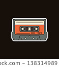 A vintage orange and grey cassette tape on a dark background. Stock Vector Groovy Sticker A vintage orange and grey cassette tape on a dark background. Stock Vector Groovy Sticker 138314989