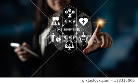 Employee benefits program and workplace productivity concept Parse Employee benefits program and workplace productivity concept Parse 138315006