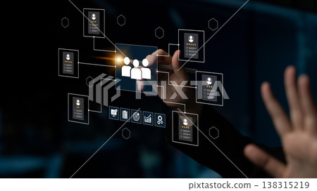 Modern Digital Network Concept with User Icons and Data Flow Representation Showing Connections and Interactions for Social Media or Business Applications Ledger Modern Digital Network Concept with User Icons and Data Flow Representation Showing Connections and Interactions for Social Media or Business Applications Ledger 138315219