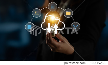 Cloud computing and digital data integration network concept Parse Cloud computing and digital data integration network concept Parse 138315230