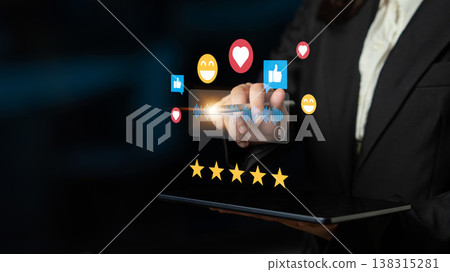 Digital Marketing Concept with Social Media Icons and User Engagement Illustrating Online Interaction and Feedback Using Smartphone Technology Ledger Digital Marketing Concept with Social Media Icons and User Engagement Illustrating Online Interaction and Feedback Using Smartphone Technology Ledger 138315281