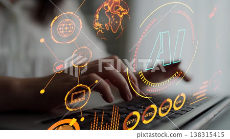 AI Brain Processing Data with Generative Artificial Intelligence Concept Thunk AI Brain Processing Data with Generative Artificial Intelligence Concept Thunk 138315415