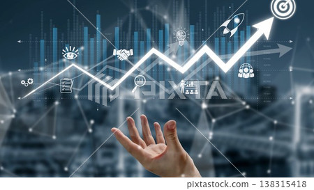 Business growth strategy and goal achievement plan Marrow 138315418