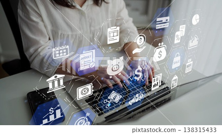 Budget planning and financial management strategy icons Funnel 138315433