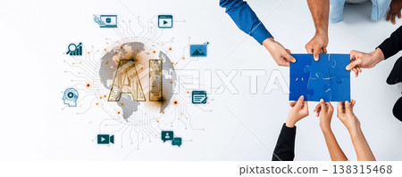Global AI digital transformation connecting data media and business services. Corpus 138315468