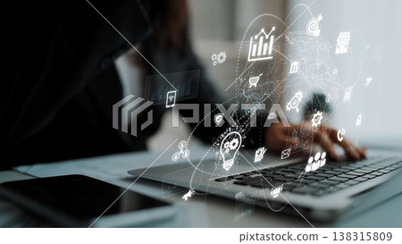 Global Digital Marketing and Online Communication Network Marrow 138315809