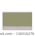 Tatami mat border: White background with black floral pattern 138316276
