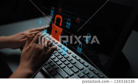 Cybersecurity Breach Highlighting Data Vulnerability Marrow 138316336