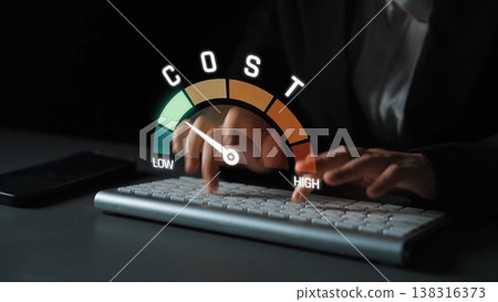 Expense control gauge showing low to high spending level Marrow Expense control gauge showing low to high spending level Marrow 138316373