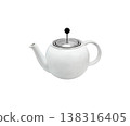 White Teapot isolated on white background. 138316405