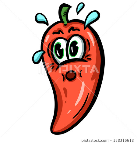 Hot Chilli Jalapeno Vector Cartoon Illustration Spicy Character Hot Chilli Jalapeno Vector Cartoon Illustration Spicy Character 138316618