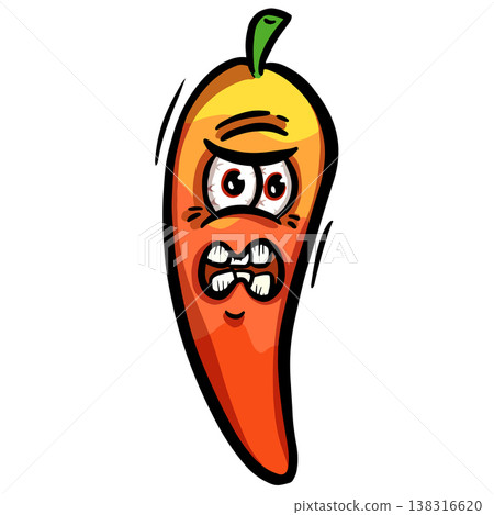 Hot Chilli Jalapeno Vector Cartoon Illustration Spicy Character Hot Chilli Jalapeno Vector Cartoon Illustration Spicy Character 138316620