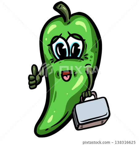 Hot Chilli Jalapeno Vector Cartoon Illustration Spicy Character 138316625