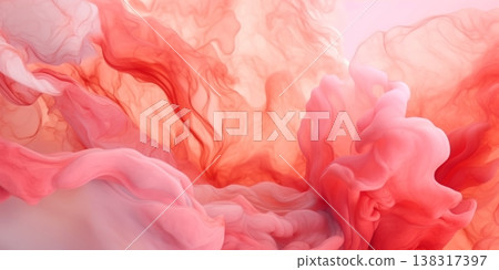 Red fluid watercolor abstract background. AI Generated 138317397