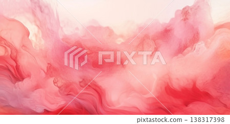 Red fluid watercolor abstract background. AI Generated 138317398