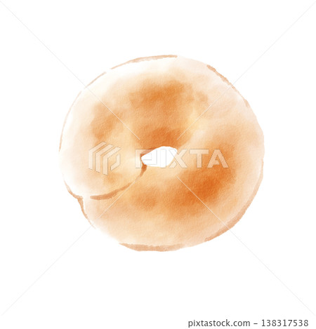 Bagel, hand-drawn, watercolor style Bagel, hand-drawn, watercolor style 138317538