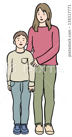 An illustration of a mother and child who are close. An illustration of a mother and child who are close. 138317771