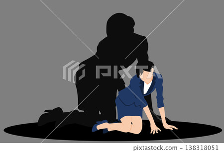 Illustration of a woman having trouble at work Illustration of a woman having trouble at work 138318051