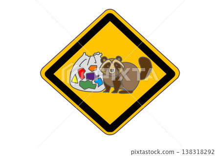 No littering sign because raccoons rummage through garbage. 138318292