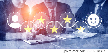 Professional Business Meeting Focused on Performance Evaluation and Customer Satisfaction with Employees Discussing Metrics in Office Environment Ledger Professional Business Meeting Focused on Performance Evaluation and Customer Satisfaction with Employees Discussing Metrics in Office Environment Ledger 138318304