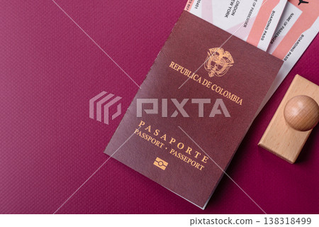 Colombia passport, visa for international travel and vacation. Colombian passport 138318499