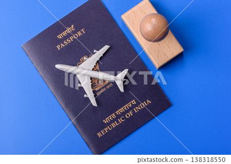 Indian passport, a document for travel, leisure, and work. Passport of India Indian passport, a document for travel, leisure, and work. Passport of India 138318550