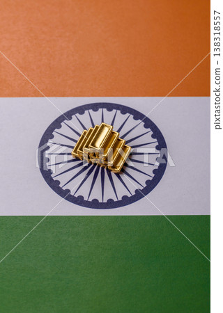 Gold bars or ingots as a tool for balance, financial investment, and savings. Gold bars 138318557