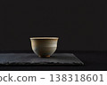 empty tea cup on black background 138318601