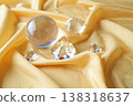 wedding rings on the bed 138318637